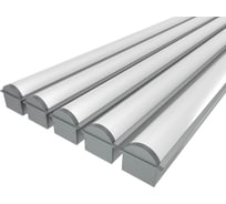Комплект профиля Ledcraft LC-LPV2544M36R-1x5Silver 5 шт серебро (1м профиль+1м рассеиватель+2 заглушки+комплект шурупов) 1616140562