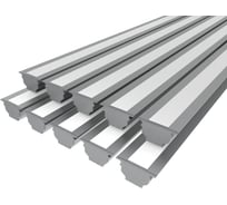 Комплект профиля Ledcraft LC-LPV4889M44M16-1x10Silver 10 шт серебро (1м профиль+1м рассеиватель+1м рассеиватель+2 заглушки+комплект шурупов) 1616140729