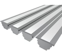 Комплект профиля Ledcraft LC-LPV4889M44M16-1x4Silver 4 шт серебро (1м профиль+1м рассеиватель+1м рассеиватель+2 заглушки+комплект шурупов) 1616140413