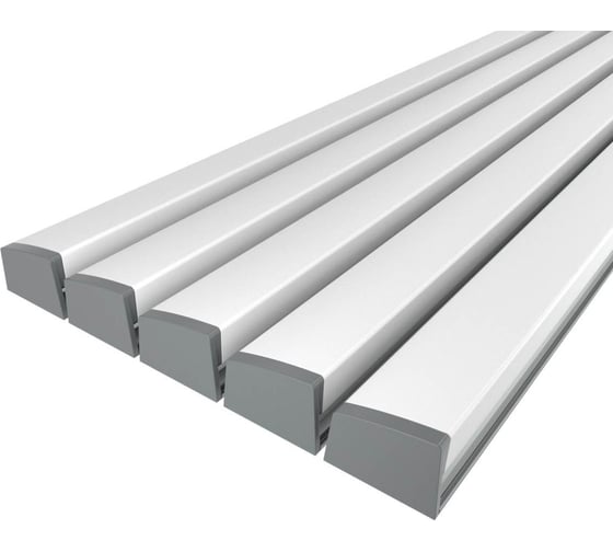 Комплект профиля Ledcraft LC-LSS1236M36T-1x5Silver 5 шт серебро (1м профиль+1м рассеиватель+2 заглушки+2 крепежа) 1616140508