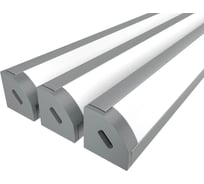 Комплект профиля Ledcraft LC-LPU1717M16-1x3Silver 3 шт серебро (1м профиль+1м рассеиватель+2 заглушки) 1616140186