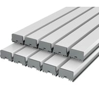Комплект профиля Ledcraft LC-LSS1236M36-1x10Silver 10 шт серебро (1м профиль+1м рассеиватель+2 заглушки+2 крепежа) 1616140665
