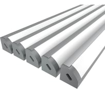 Комплект профиля Ledcraft LC-LPU1717M16-1x5Silver 5 шт серебро (1м профиль+1м рассеиватель+2 заглушки) 1616140502