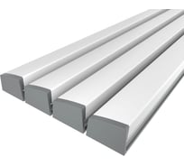Комплект профиля Ledcraft LC-LSS1236M36T-1x4Silver 4 шт серебро (1м профиль+1м рассеиватель+2 заглушки+2 крепежа) 1616140350