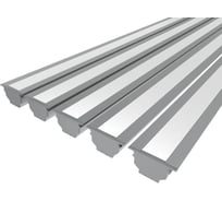 Комплект профиля Ledcraft LC-LPV4889M44M16-1x5Silver 5 шт серебро (1м профиль+1м рассеиватель+1м рассеиватель+2 заглушки+комплект шурупов) 1616140571