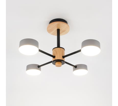 Люстра под лампу General Lighting Systems Элизиум GCHL-4GX53-M серая, дерево 662332
