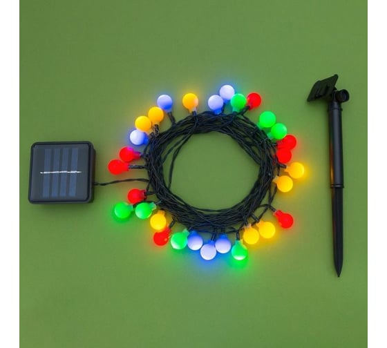 Гирлянда-нить Luazon DECOR Шарик, IP44, 4.5 м, Н.Т., LED-30-1.2V, 2 режима, мультиколор 4137043