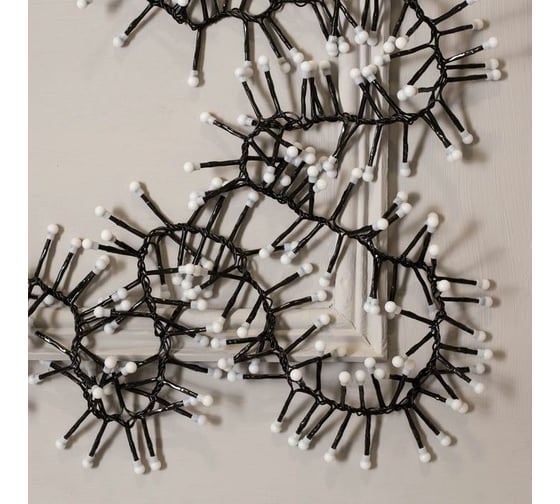 Уличная гирлянда-нить Luazon, УМС, мишура шарики, 4 м, Н.Т., LED-400-31V, 8 режимов, красный 3649308
