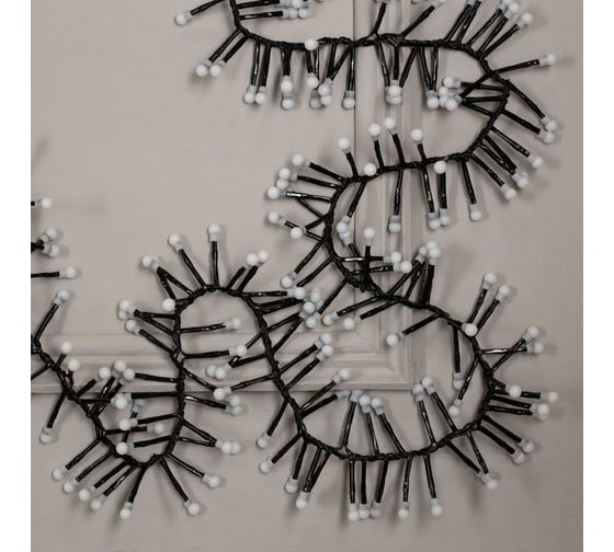 Уличная гирлянда-нить Luazon, УМС, мишура шарики, 4 м, Н.Т., LED-400-31V, 8 режимов, зеленый 3649307