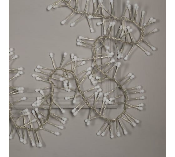 Уличная гирлянда-нить Luazon, УМС, мишура шарики, 3 м, Н.С., LED-288-220V, фиксинг, желтый 1080332