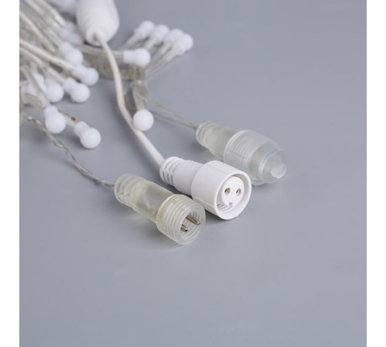 Уличная гирлянда-нить Luazon, УМС, мишура шарики, 3 м, Н.С., LED-288-220V, фиксинг, красный 1080330