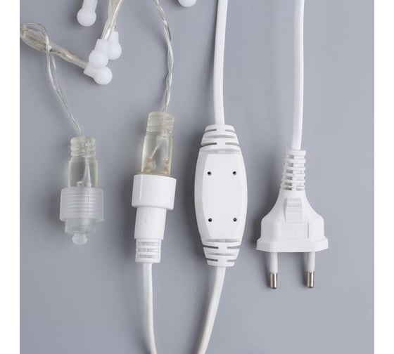 Уличная гирлянда-нить Luazon, УМС, мишура шарики, 3 м, Н.С., LED-288-220V, фиксинг, красный 1080330