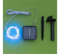Уличная гирлянда-нить Luazon, на солнечной батарее, Роса, 10 м, LED-100, 2 режима, синий 4137020