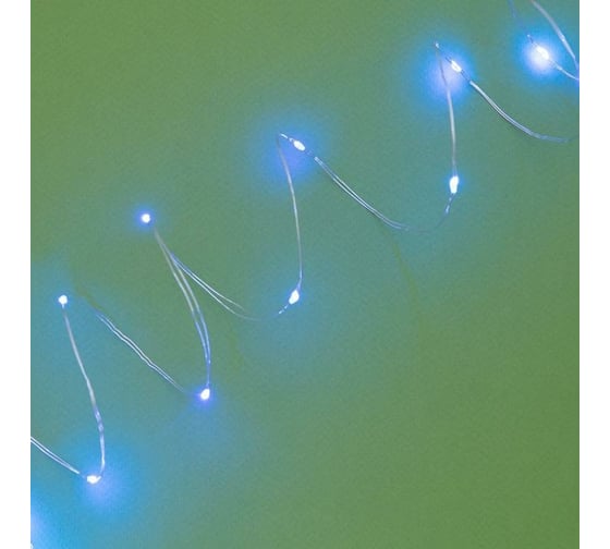 Уличная гирлянда-нить Luazon, на солнечной батарее, Роса, 10 м, LED-100, 2 режима, синий 4137020