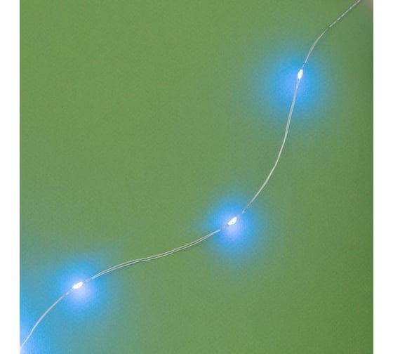 Уличная гирлянда-нить Luazon, на солнечной батарее, Роса, 10 м, LED-100, 2 режима, синий 4137020