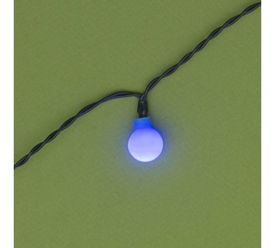 Гирлянда-нить Luazon DECOR, IP44, на солнечной батарее, Шарик, 4.5 м, Н.Т. LED-30-1.2V, 2 режима, синий 4137040