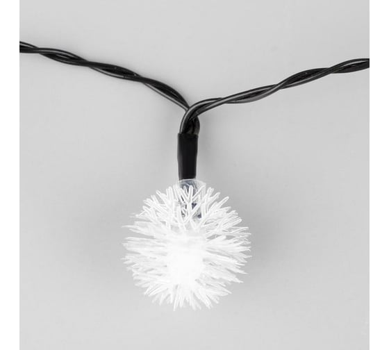 Гирлянда-нить Luazon DECOR, IP44, на солнечной батарее, Ежики, 4.5 м, Н.Т. LED-30-1.2V, 2 режима, синий/фиолетовый/розовый 6253360