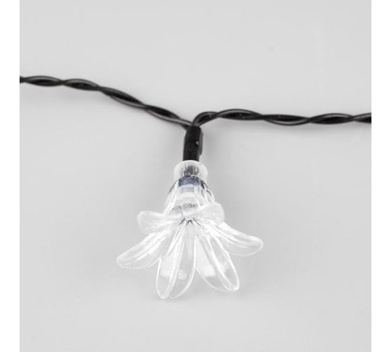 Гирлянда-нить Luazon DECOR, IP44, на солнечной батарее, Цветок, 4.5 м, Н.Т. LED-30-1.2V, 2 режима, желтый/аквамарин 6253350