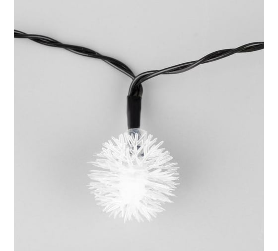 Гирлянда-нить Luazon DECOR, IP44, на солнечной батарее, Ежики, 4.5 м, Н.Т. LED-30-1.2V, 2 режима, белый 6253358