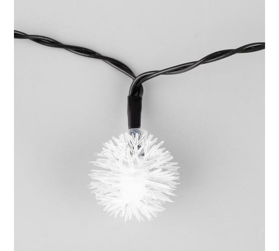 Гирлянда-нить Luazon DECOR, IP44, на солнечной батарее, Ежики, 4.5 м, Н.Т. LED-30-1.2V, 2 режима, красный/желтый 6253362