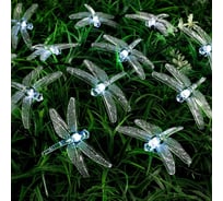Гирлянда-нить Luazon DECOR, IP44, на солнечной батарее, Стрекоза, 4.5 м, Н.Т. LED-30-1.2V, 2 режима, белый 6253364