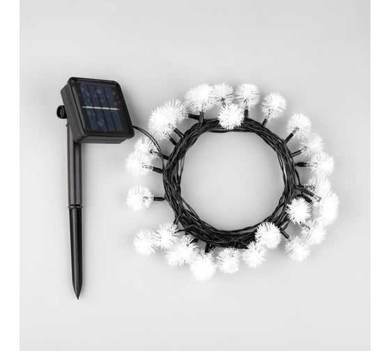 Гирлянда-нить Luazon DECOR, IP44, на солнечной батарее, Ежики, 4.5 м, Н.Т. LED-30-1.2V, 2 режима, желтый/аквамарин 6253361