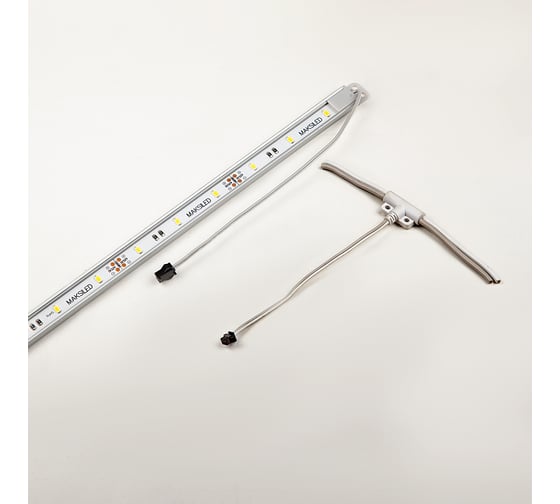 Светодиодная линейка MAKSBRIGHT 12В, 18LED, 7Вт, SMD5630, IP20, 410лм, 7000K, хол. белый, 616мм MB-B18CH-SS-W