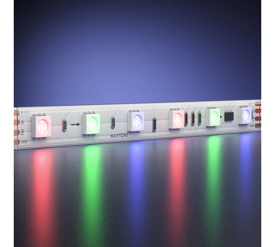 Светодиодная лента Maytoni 24В 5050 14,4Вт/м RGB 5м IP 68 201249