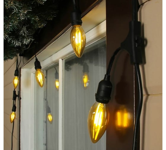 Гирлянда-нить Luazon, 10 м, Евро Белт Лайт, шаг 50 см, E14, 2W-УМС, 220V 2702220