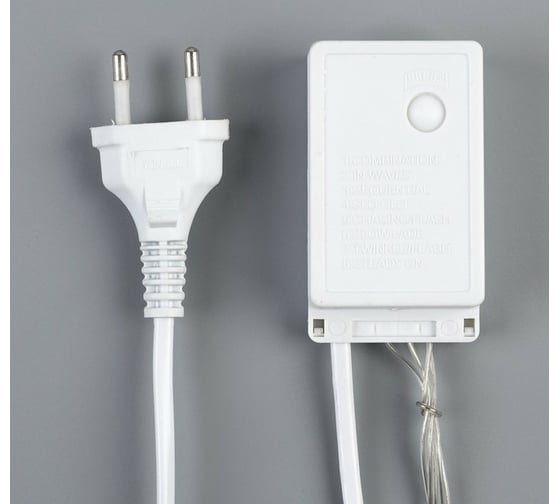 Гирлянда-нить Luazon ВОДОПАД ECO, IP20, 2х1.5 м, прозрачная нить, LED-400-220V, 8 режимов, красный 705962
