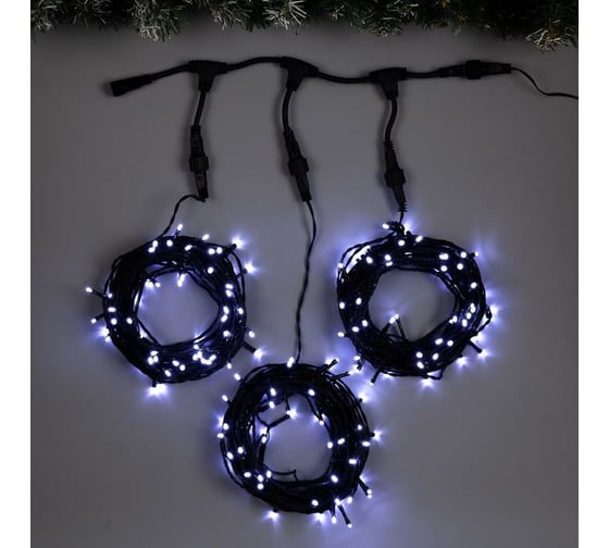 Гирлянда-нить Luazon Клип-лайт Спайдер SPEC, IP44, 3х10 м, темная нить, УМС-2W, LED-198-24В, 8 режимов, белый 5167225