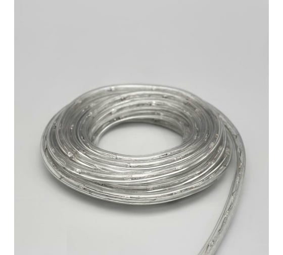 Светодиодный шнур Luazon, 10 мм, круглый, 5 м, чейзинг, 2W-LED/м-24-220V, контроллер, 8 режимов, белый 1589818