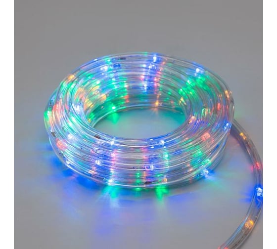 Светодиодный шнур Luazon, 10 мм, круглый, 5 м, чейзинг, 2W-LED/м-24-220V, контроллер, 8 режимов, мульти 1589817