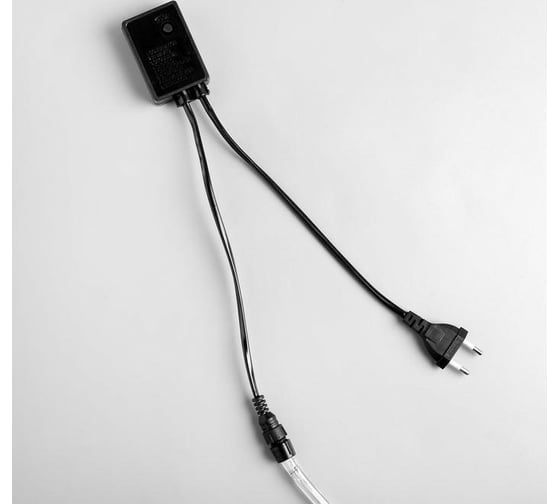 Светодиодный шнур Luazon, 10 мм, круглый, 10 м, чейзинг, 2W-LED/м-24-220V, контроллер, 8 режимов, желтый 1589830