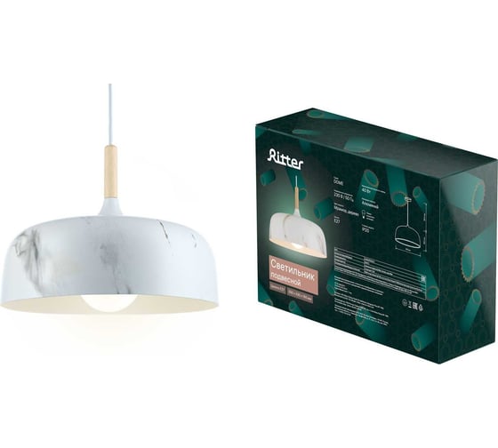 Подвесной светильник RITTER DOME 1xE27, дерево (матовый) 52642 1