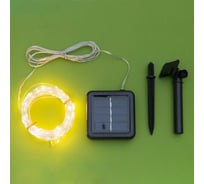 Гирлянда-нить Luazon ROSA, IP44, 20 м, темная нить, LED-200-1.2VSOLAR, 2 режима, теплый белый 4137026