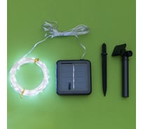 Гирлянда-нить Luazon ROSA, IP44, 20 м, темная нить, LED-200-1.2VSOLAR, 2 режима, белый 4137025