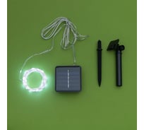 Гирлянда-нить Luazon ROSA, IP44, 10 м, темная нить, LED-100-1.2VSOLAR, 2 режима, белый 4137018