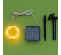 Гирлянда-нить Luazon ROSA, IP44, 10 м, темная нить, LED-100-1.2VSOLAR, 2 режима, желтый 4137023