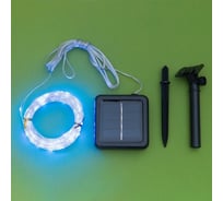 Гирлянда-нить Luazon ROSA, IP44, 20 м, темная нить, LED-200-1.2VSOLAR, 2 режима, синий 4137027