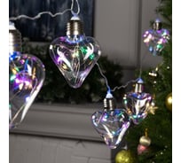 Гирлянда-нить Luazon ROSA, 3 м, лампочки-сердца, 8 см, IP20, серебристая нить, LED-80-12V, 8 режимов, мульти 6929853