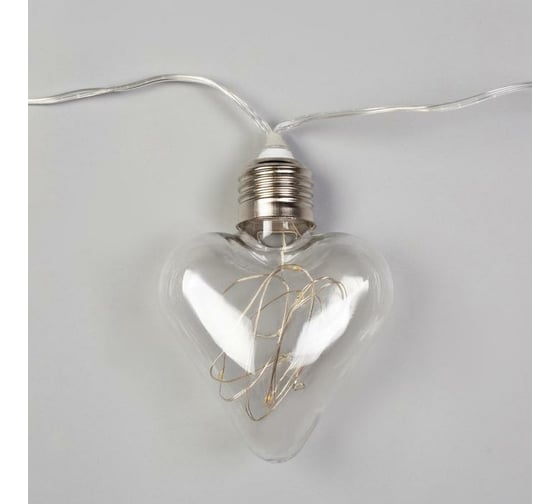 Гирлянда-нить Luazon ROSA, 3 м, лампочки-сердца, 8 см, IP20, серебристая нить, LED-80-12V, 8 режимов, мульти 6929853