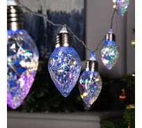 Гирлянда-нить Luazon ROSA, 3 м, лампочки-шишки, 8 см, IP20, серебристая нить, LED-80-12V, 8 режимов, мульти 6929860