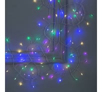 Гирлянда-нить Luazon ROSA Мишура, IP20, 6 м, серебристая нить, LED1608-480-12V, БП в комплекте, фиксинг, мульти 5198404