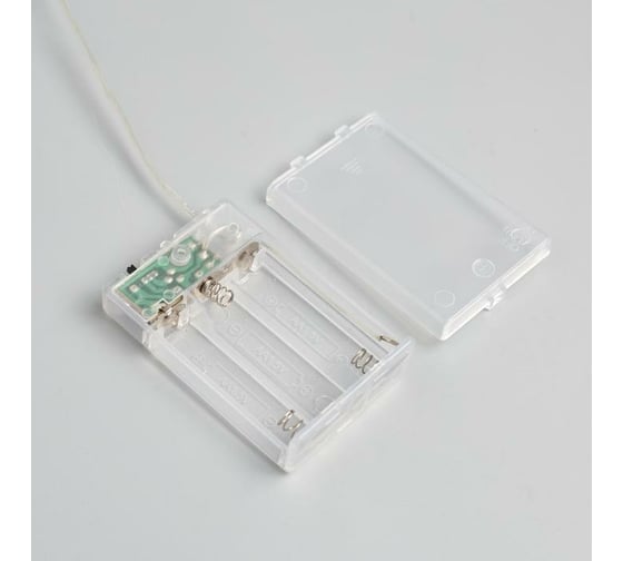 Гирлянда-нить Luazon ROSA Мишура, IP20, 1 м, серебристая нить, LED1608-100-4.5V, 3хАА, 2 режима, теплый белый 5198400
