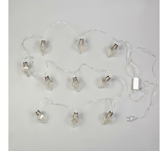 Гирлянда-нить Luazon ROSA, 3 м, лампочки-кристалл, 5 см, IP20, серебристая нить, LED-80-12V, 8 режимов, мульти 6929868