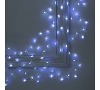 Гирлянда-нить Luazon ROSA Мишура, IP20, 2 м, серебристая нить, LED1608-100-5V, USB, фиксинг, белый 5198402