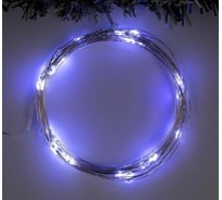 Гирлянда-нить Luazon ROSA, IP20, 5 м, серебристая нить, LED1608-50-4.5V, 3хАА, мерцание, белый 5198315