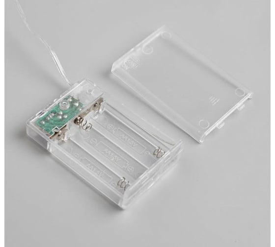 Гирлянда-нить Luazon ROSA, IP20, 5 м, серебристая нить, LED1608-50-4.5V, 3хАА, мерцание, белый 5198315