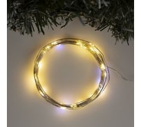 Гирлянда-нить Luazon ROSA, IP20, 5 м, серебристая нить, LED1608-50-4.5V, ААx3, мерцание, теплый белый 5198314